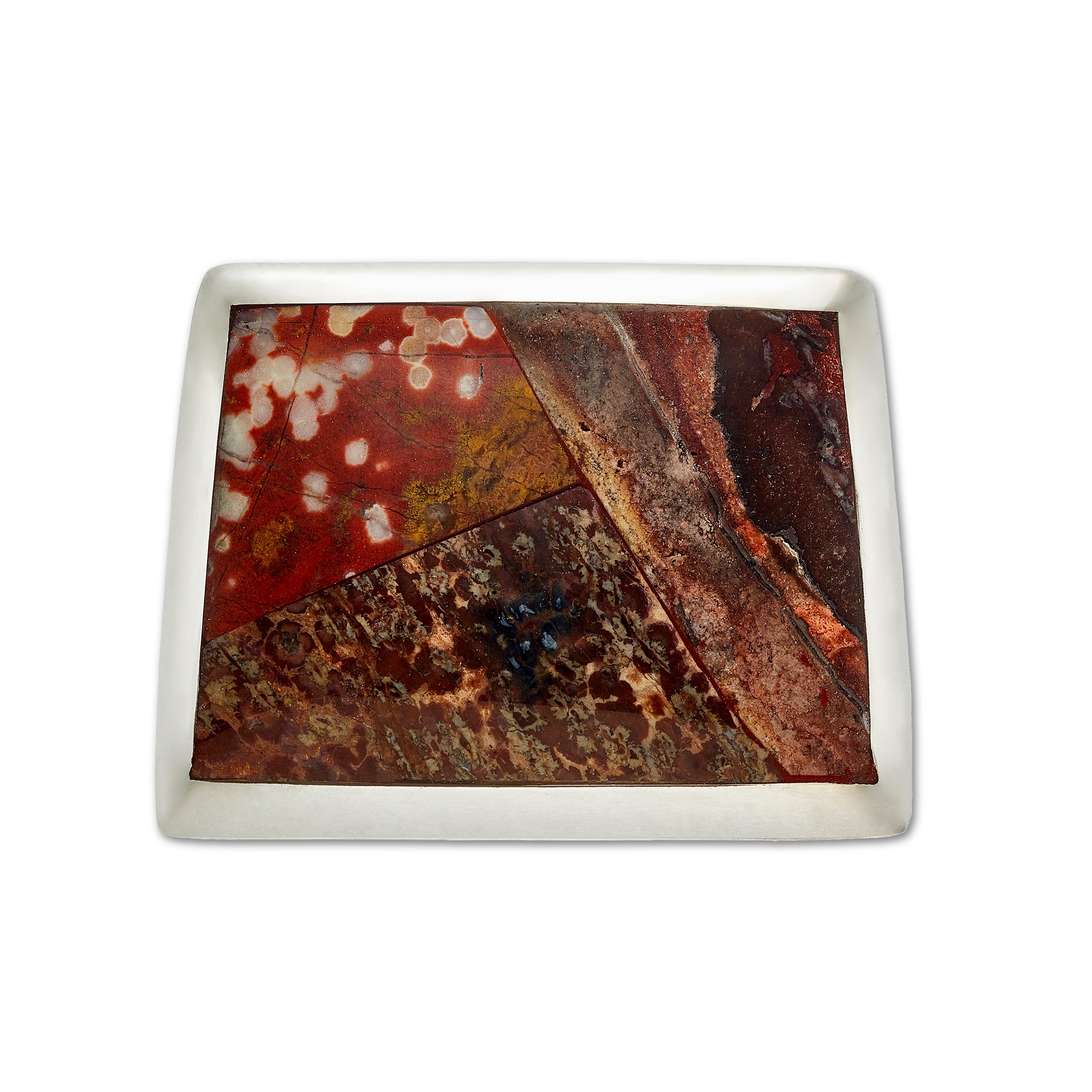 Large Agate Lapidary Inlay Belt Buckle