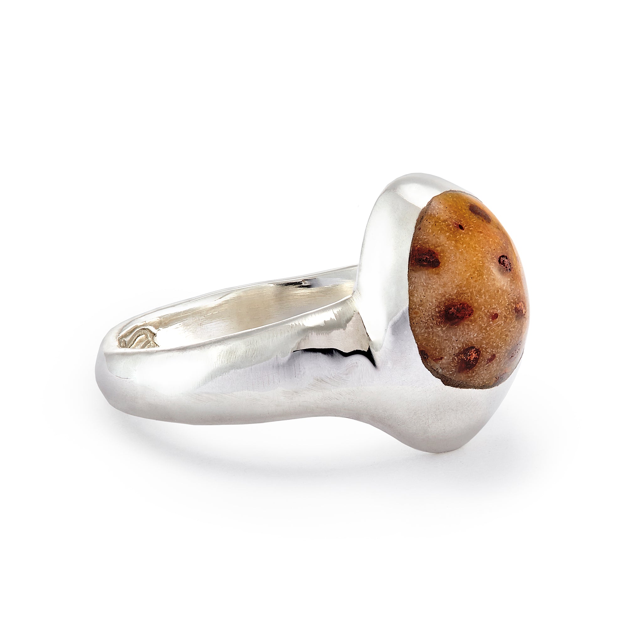 Tejas Lapidary Inlay Button Ring