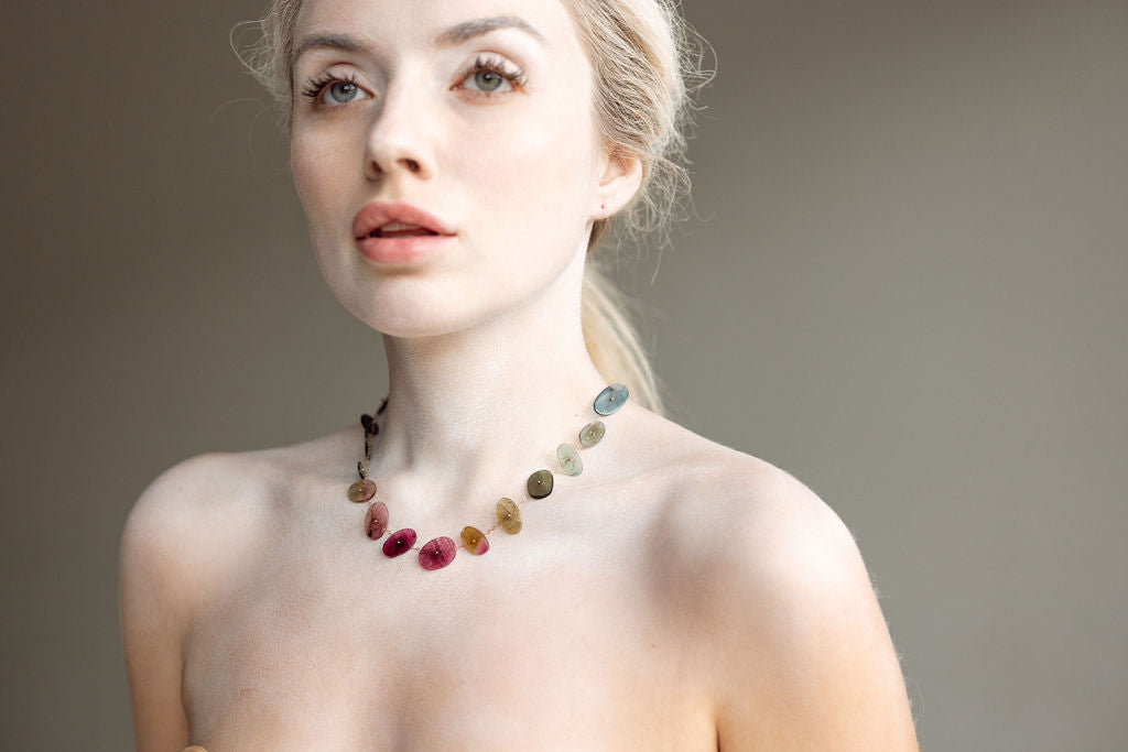 Pink Ombre Tourmaline Necklace