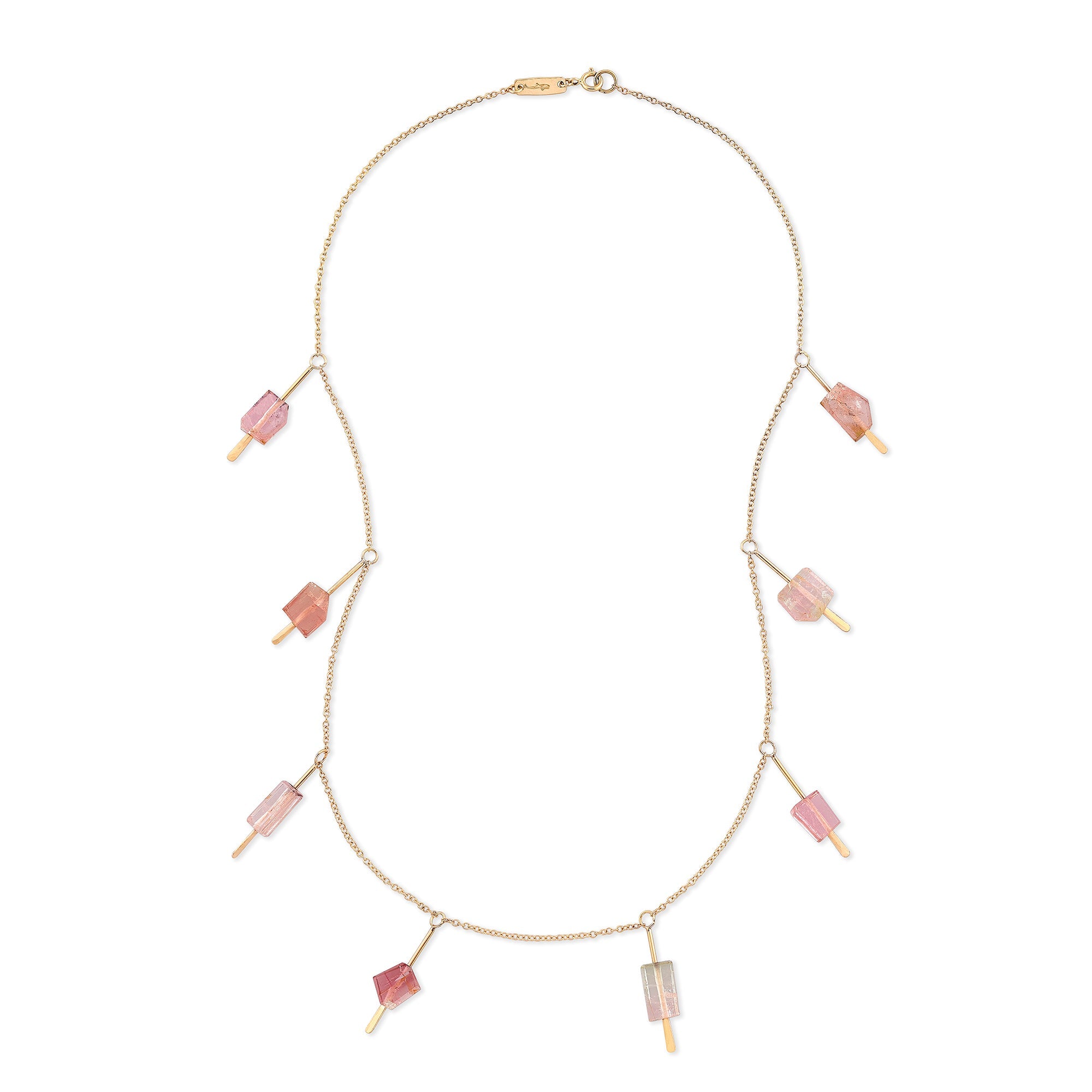 Pink Tourmaline Stations Necklace