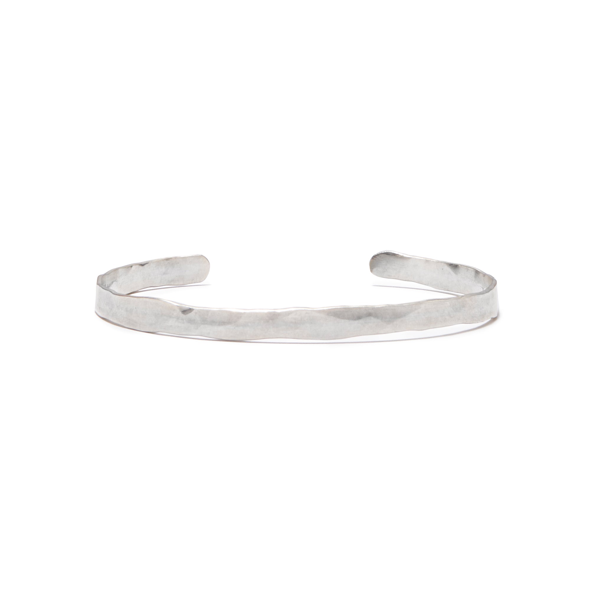 The Mazzo Cuff from the Sorda Collection is a simple forged bracelet with a heavy hammered texture. 