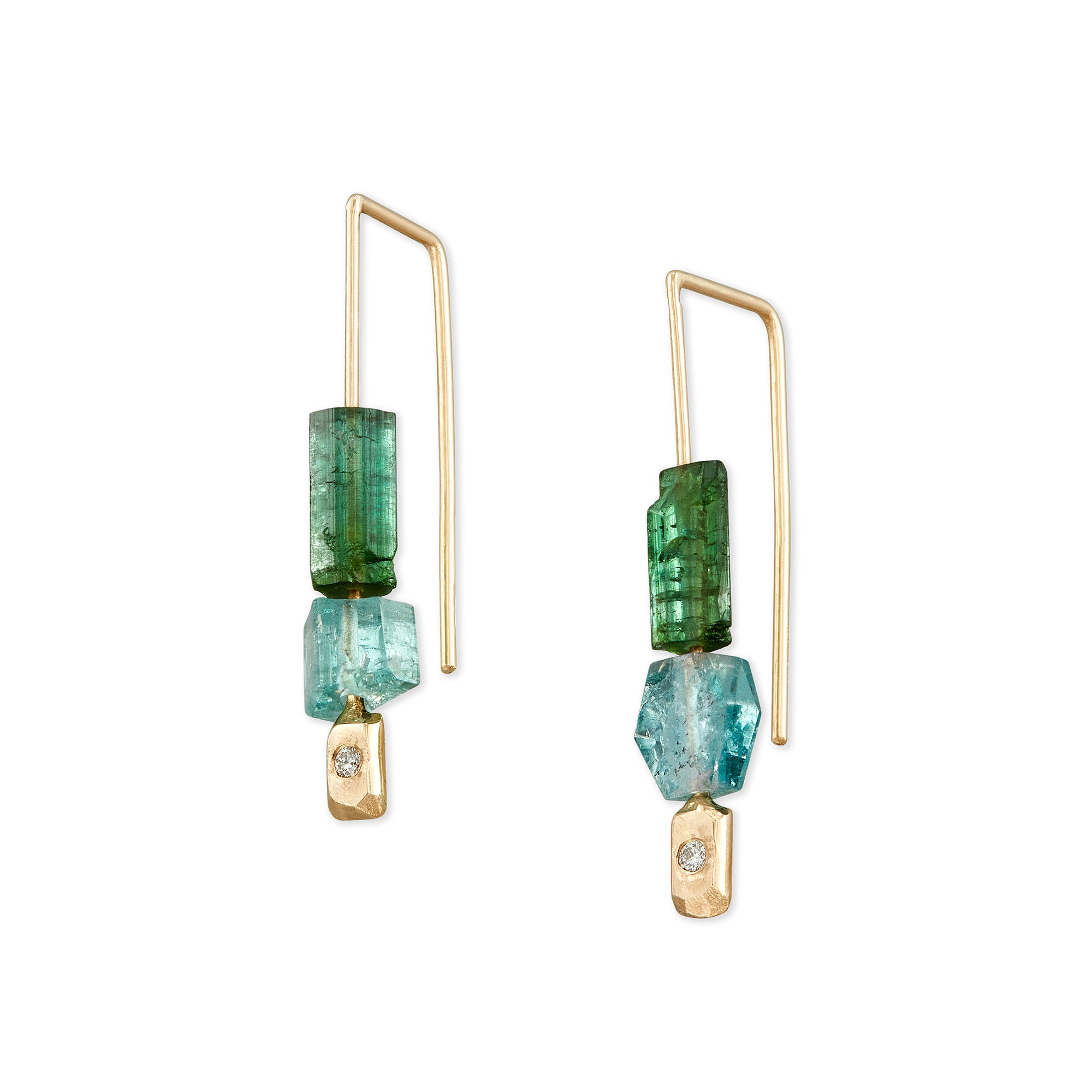 Green & Blue Tourmaline Doré Hook