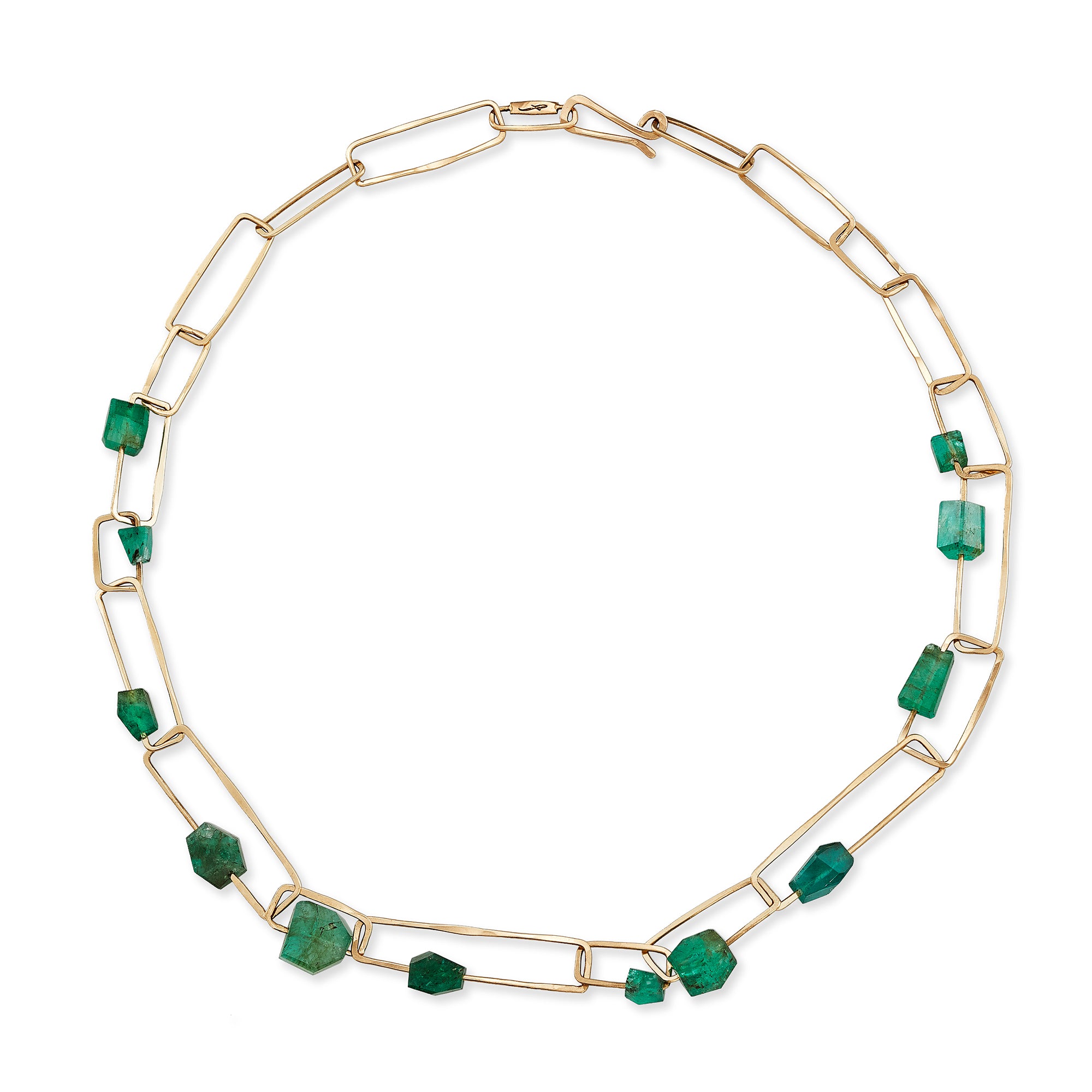 Raw Emerald Link Necklace