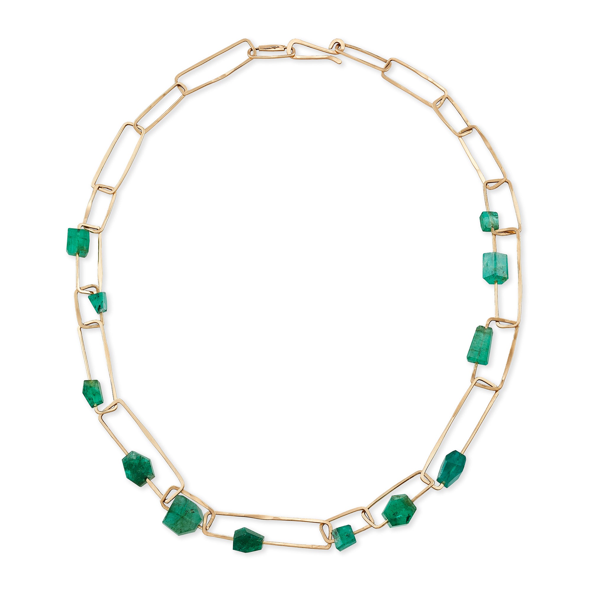 Raw Emerald Link Necklace