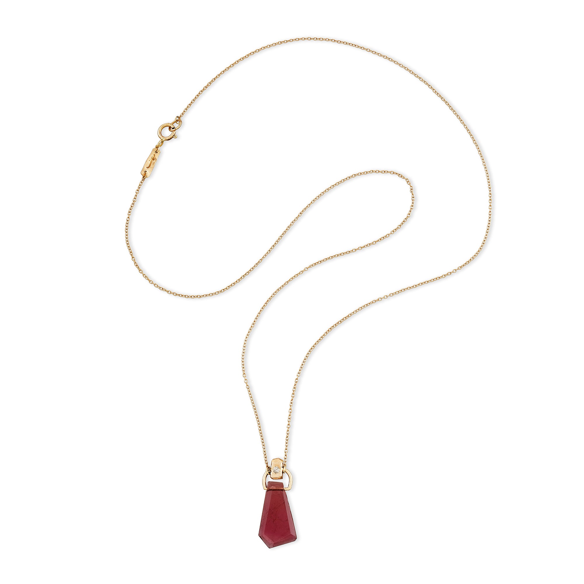 Arched Tourmaline Doré Diamond Pendant Necklace