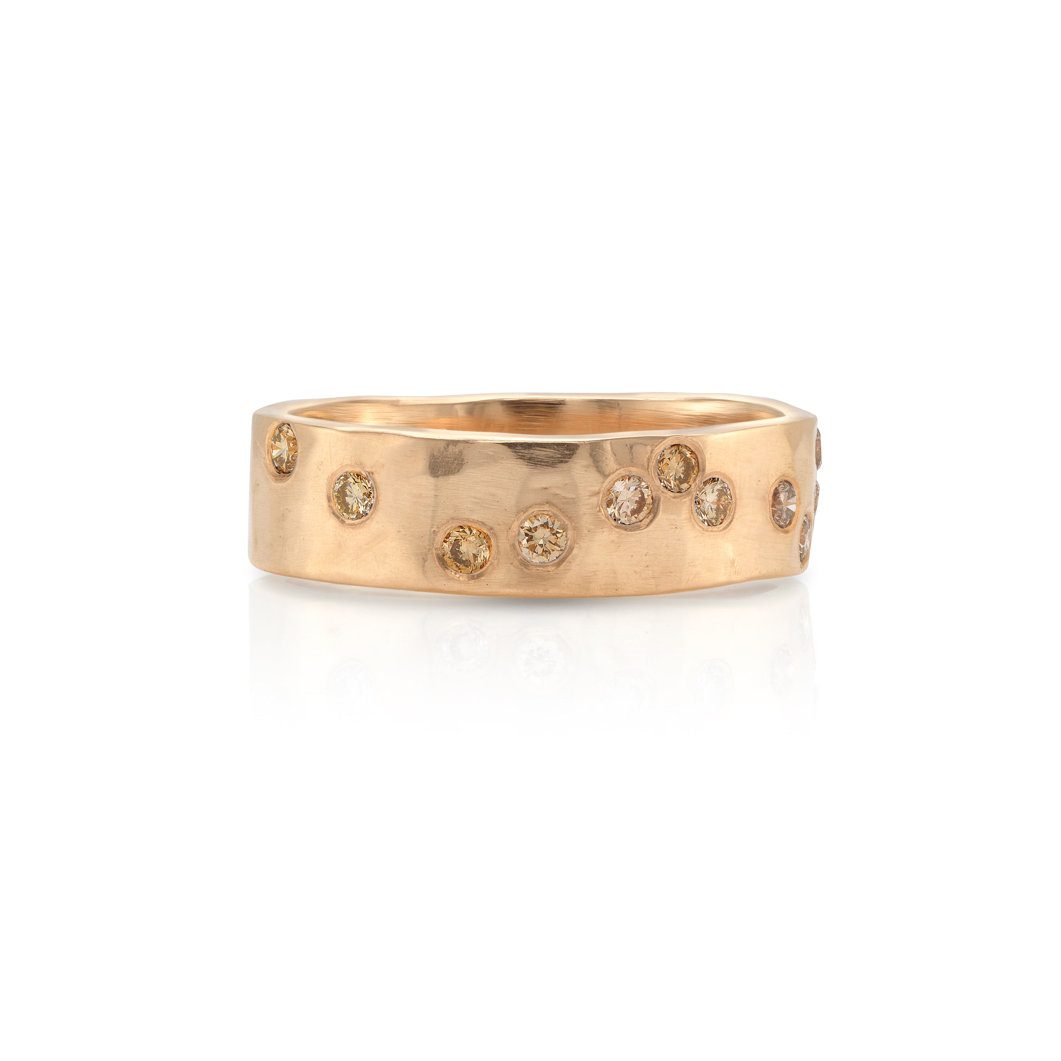 Wide Constellation Band with Champagne Diamonds