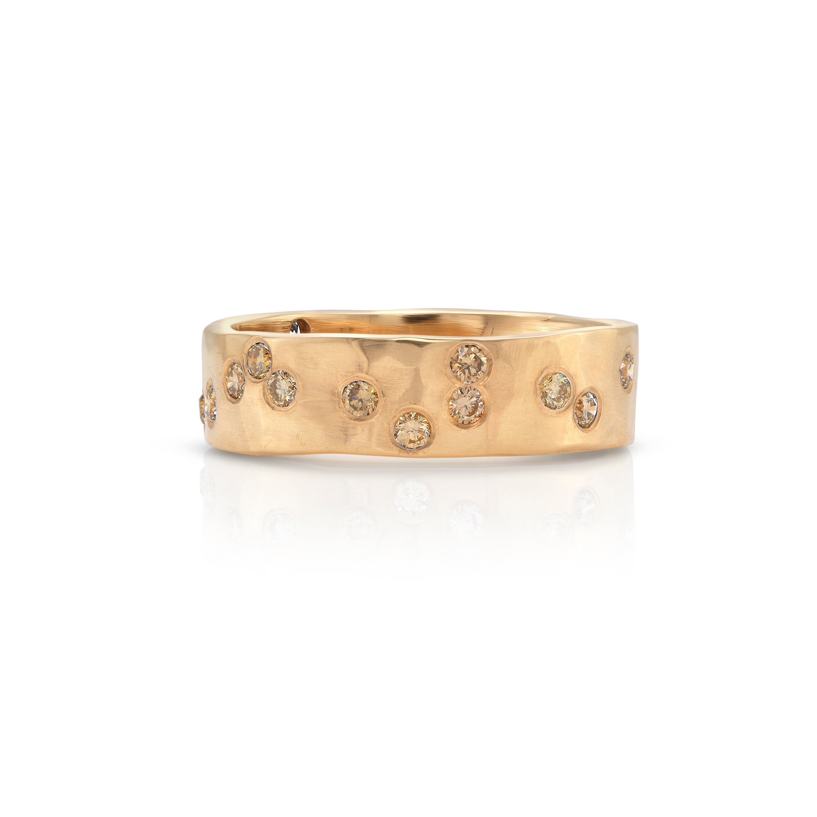 Wide Constellation Band with Champagne Diamonds