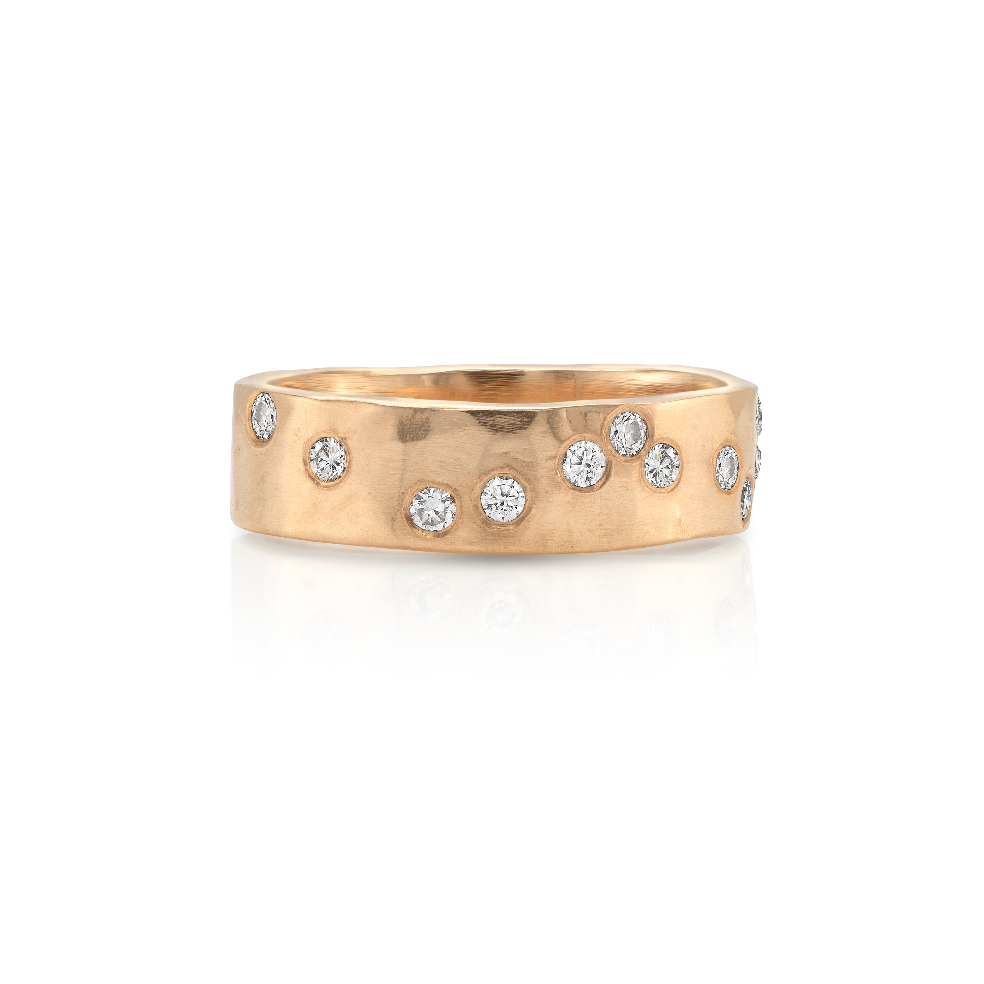 Wide Constellation Band with Diamonds