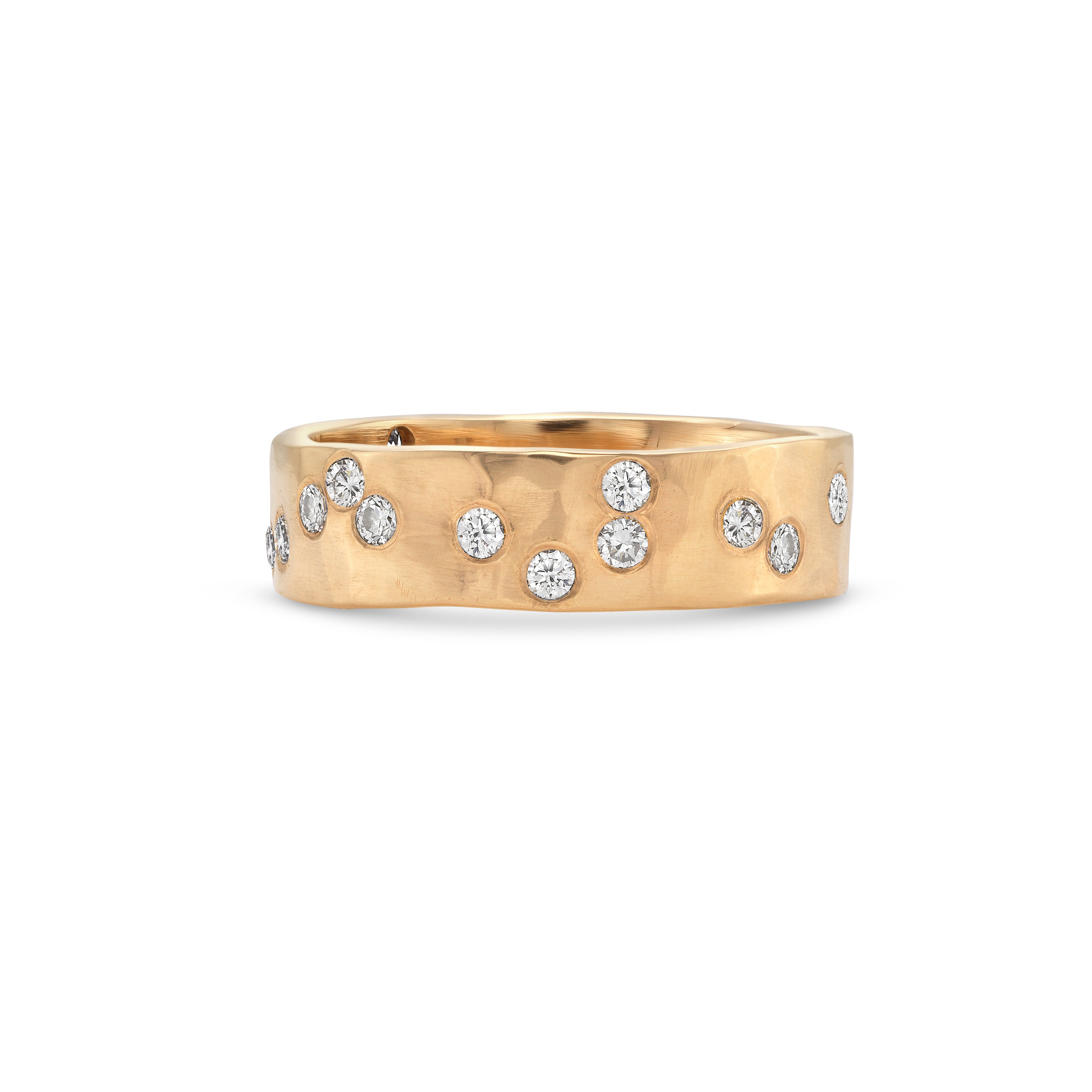 Wide Constellation Band with Diamonds