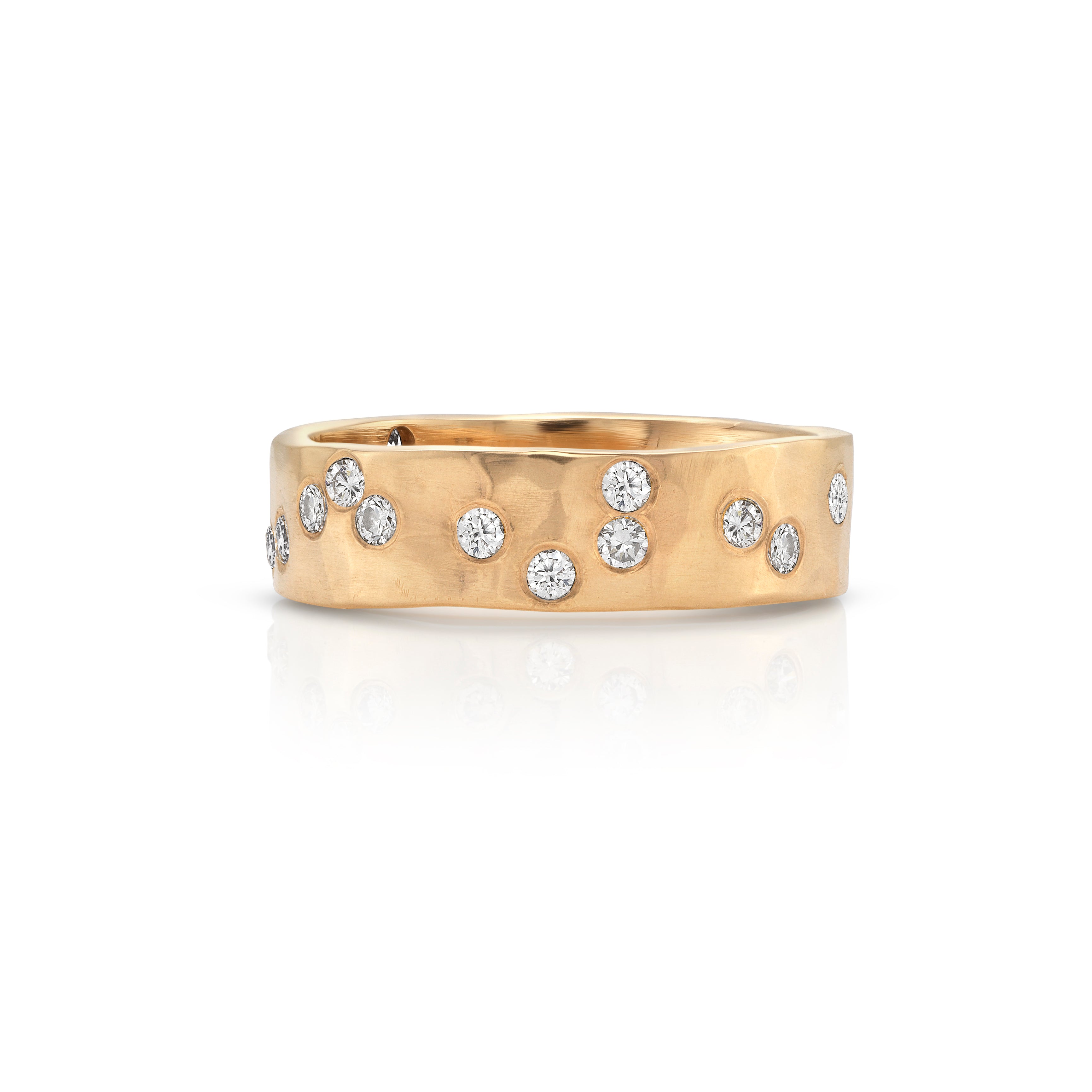 Wide Constellation Band with Diamonds