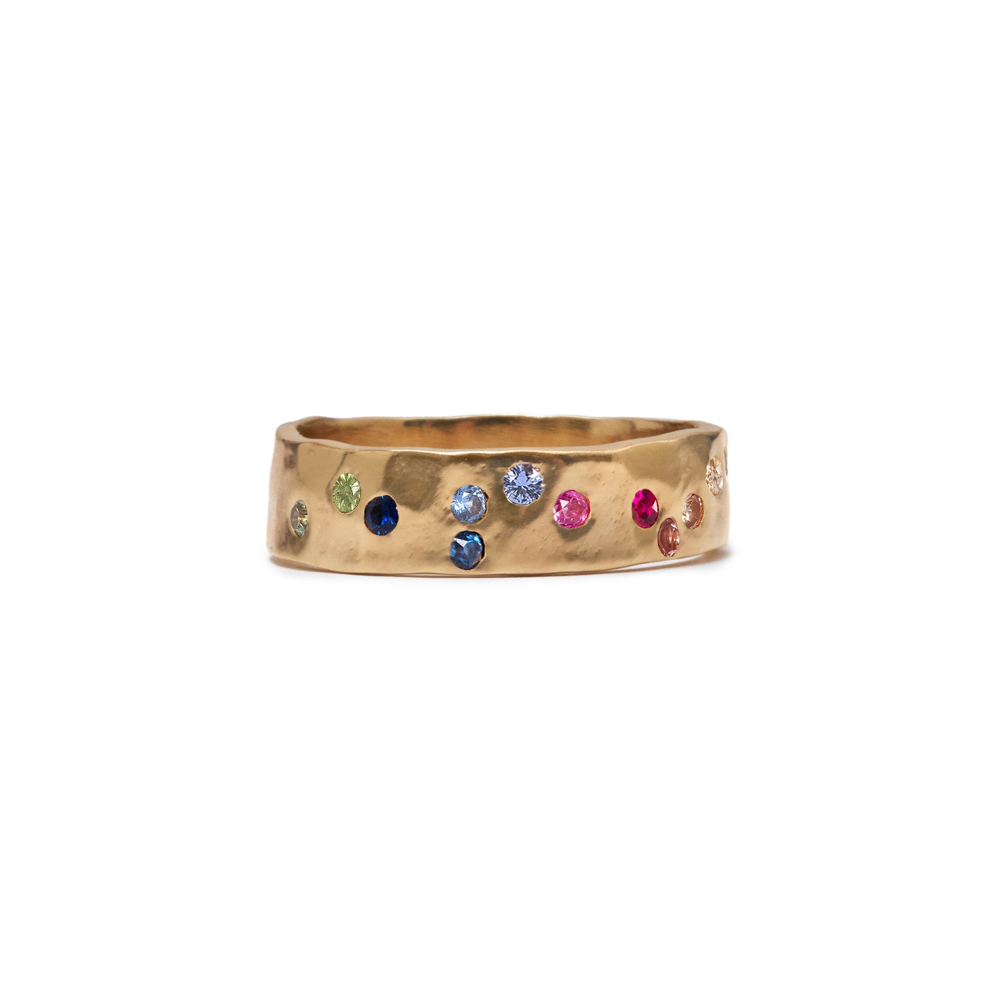 Wide Ethical Rainbow Constellation Band