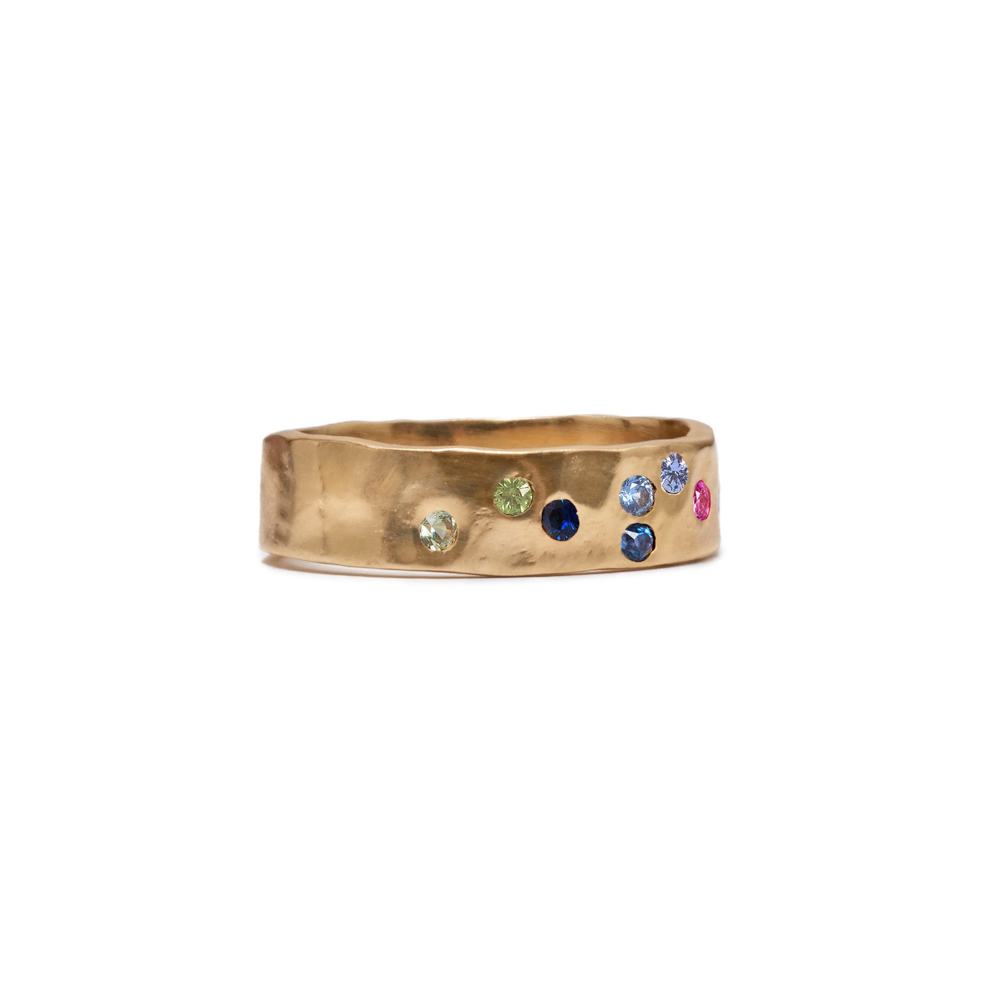Wide Ethical Rainbow Constellation Band