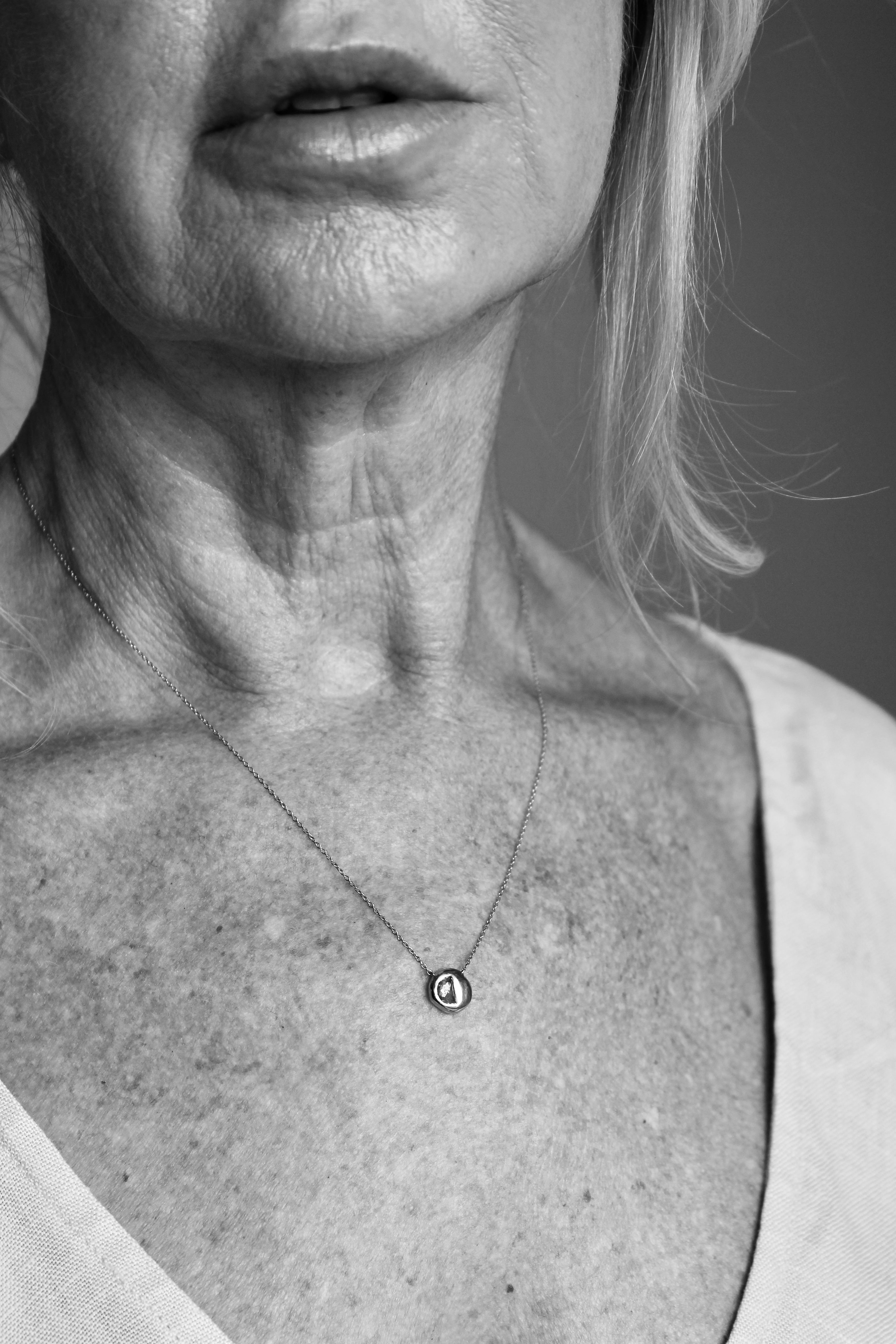 1/2 Moon Diamond Oona Pedant Necklace