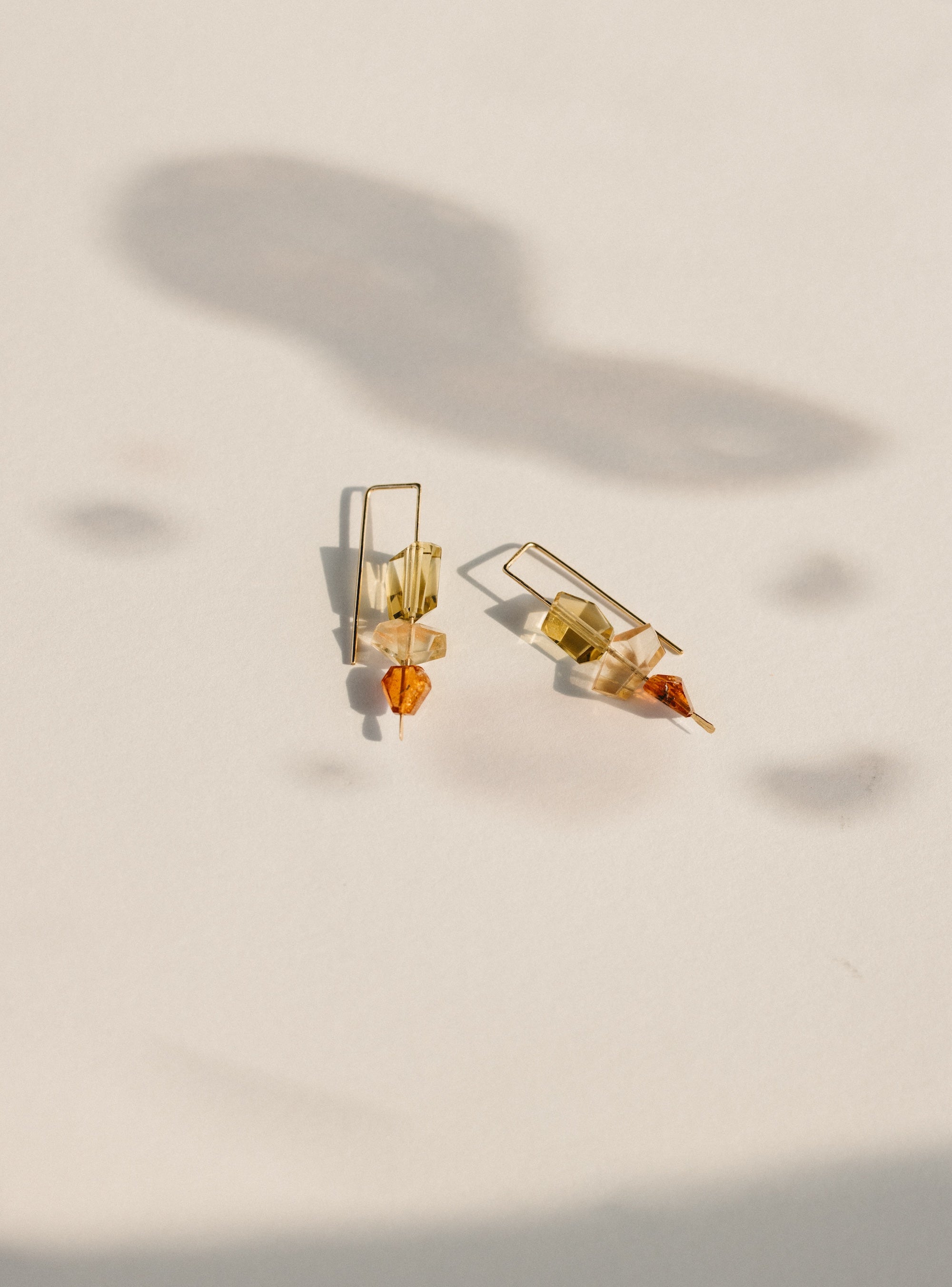 Medium Hook with Citrine Sunstone & Garnet
