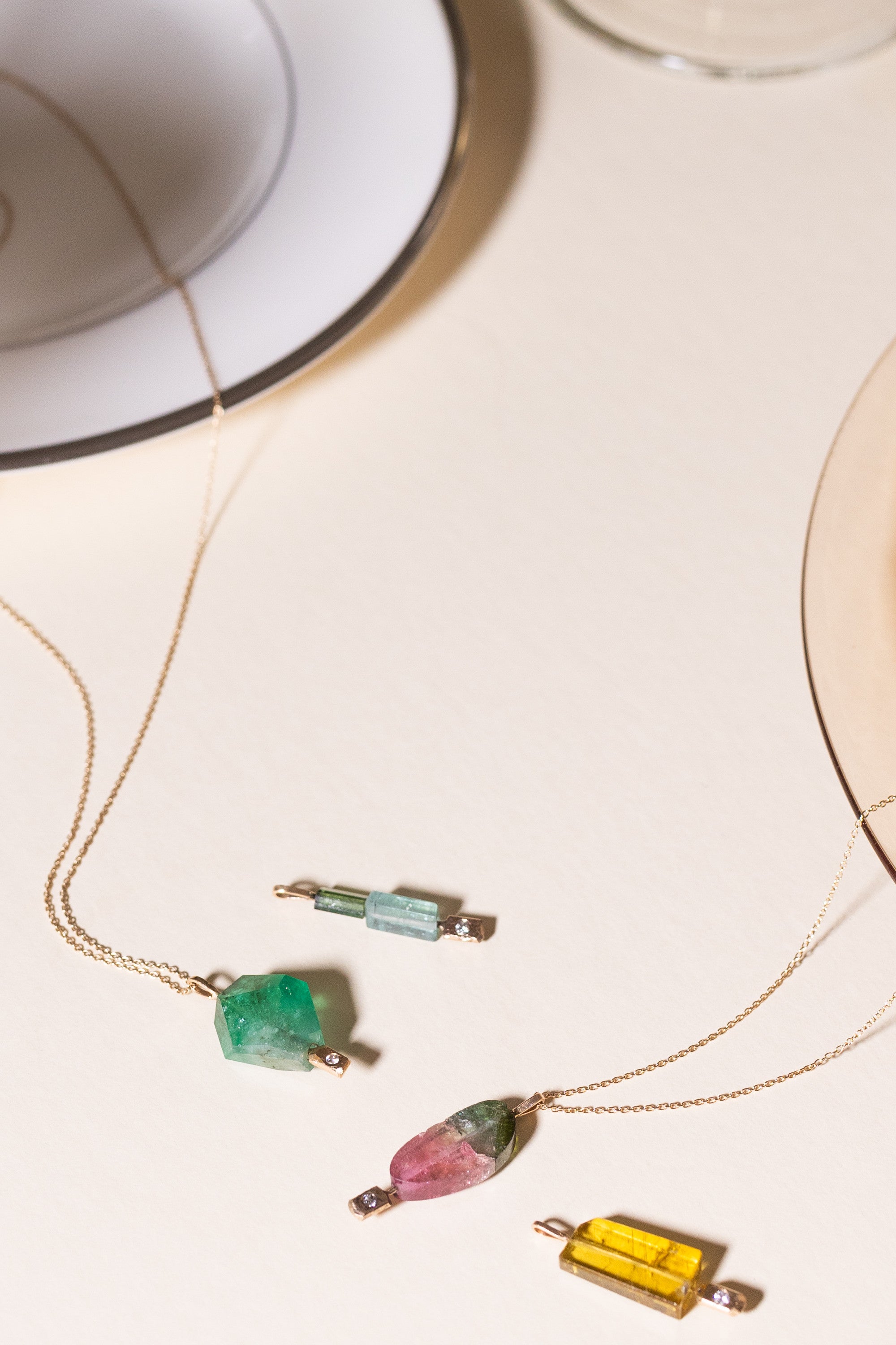 Raw Emerald Doré Pendant Necklace