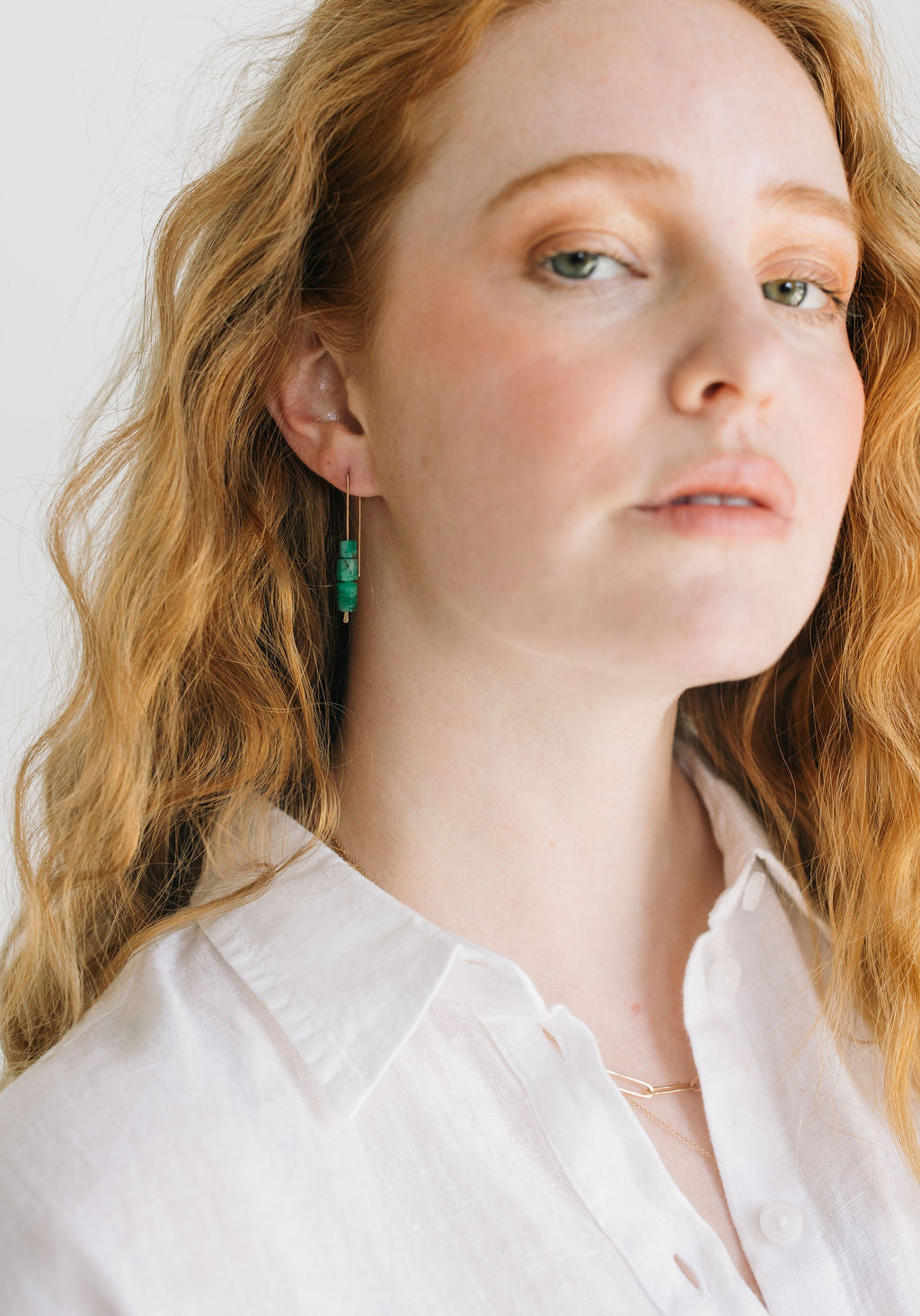 Medium Hook with Emerald Hex Beads