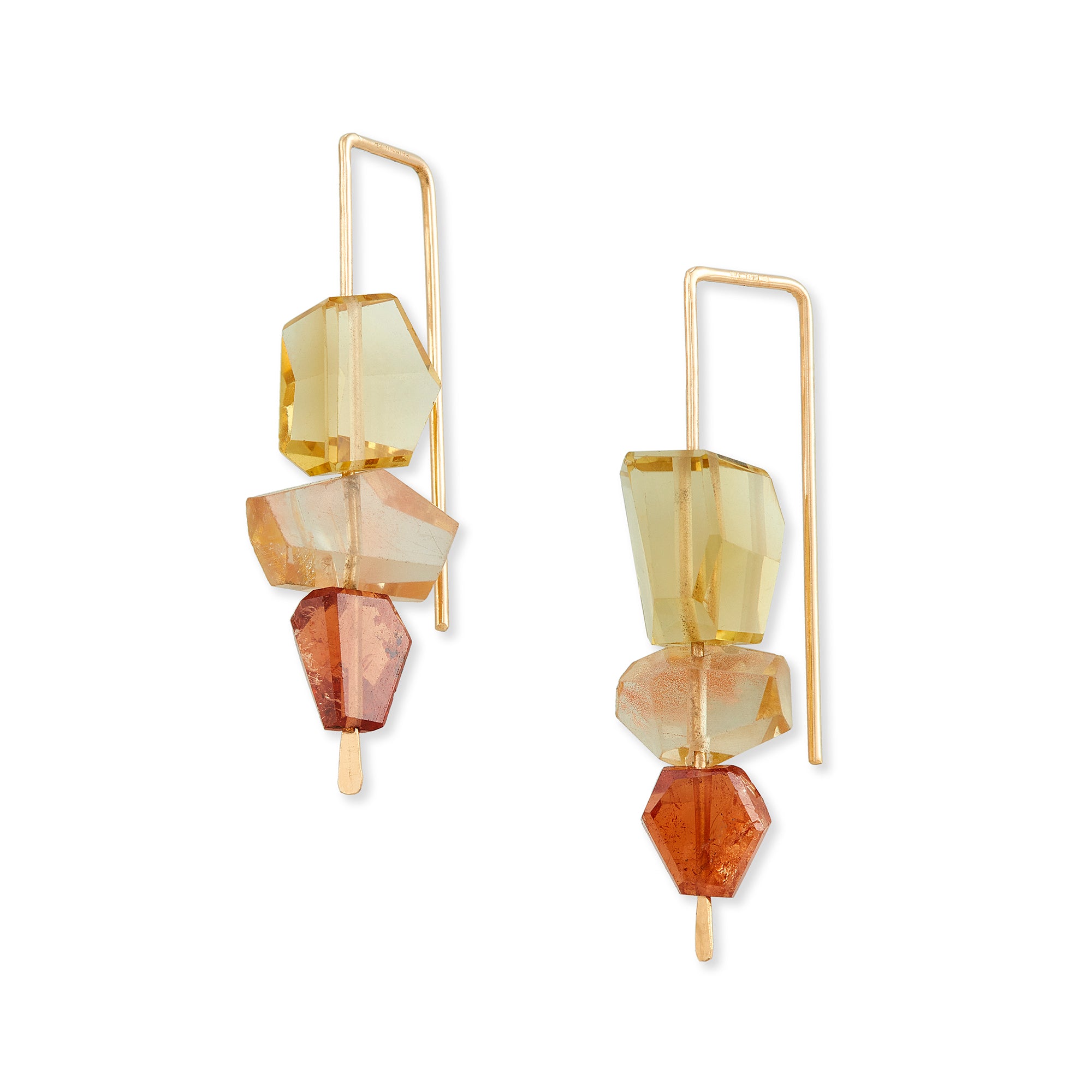 Medium Hook with Citrine Sunstone & Garnet