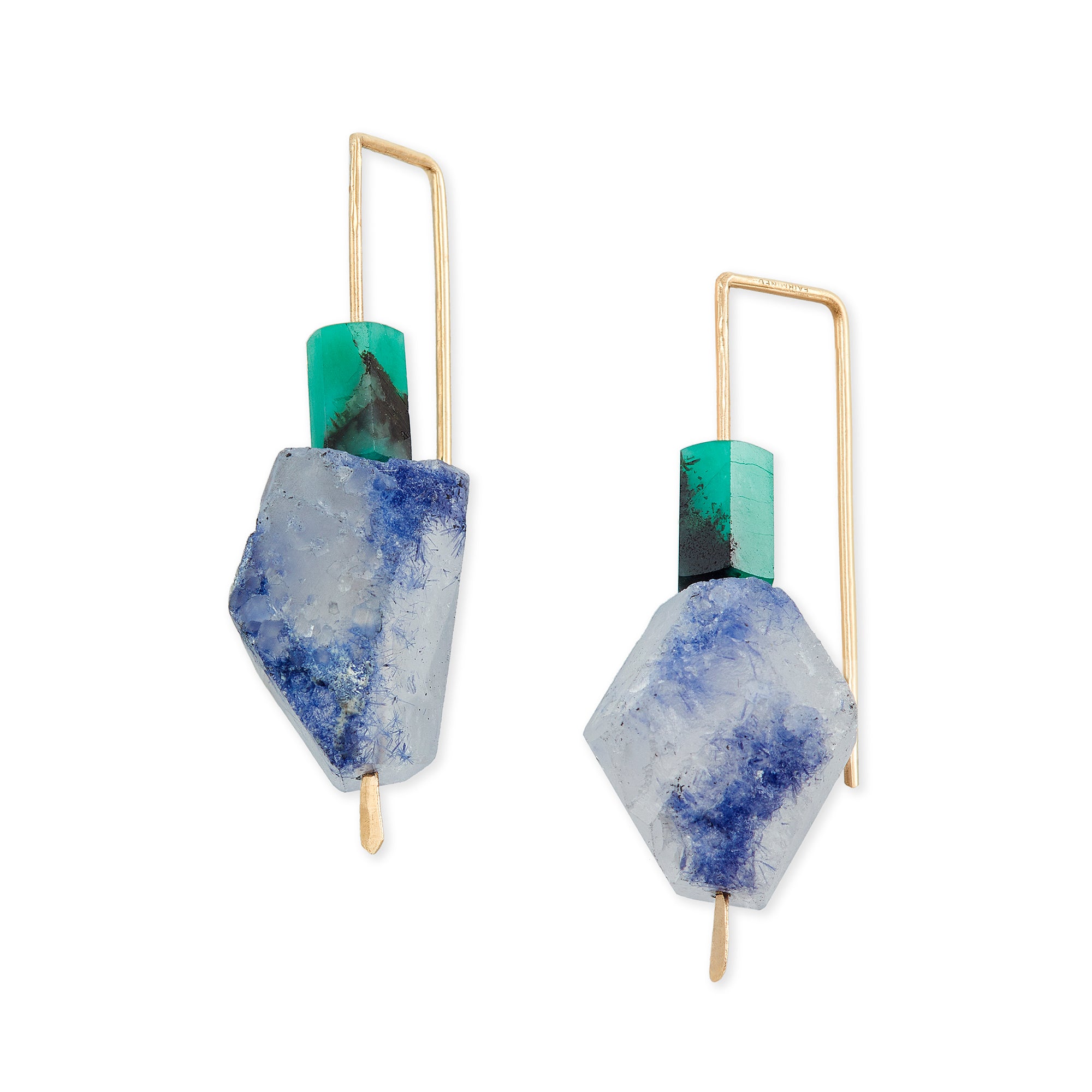 Medium Hook with Emerald & Dumortierite