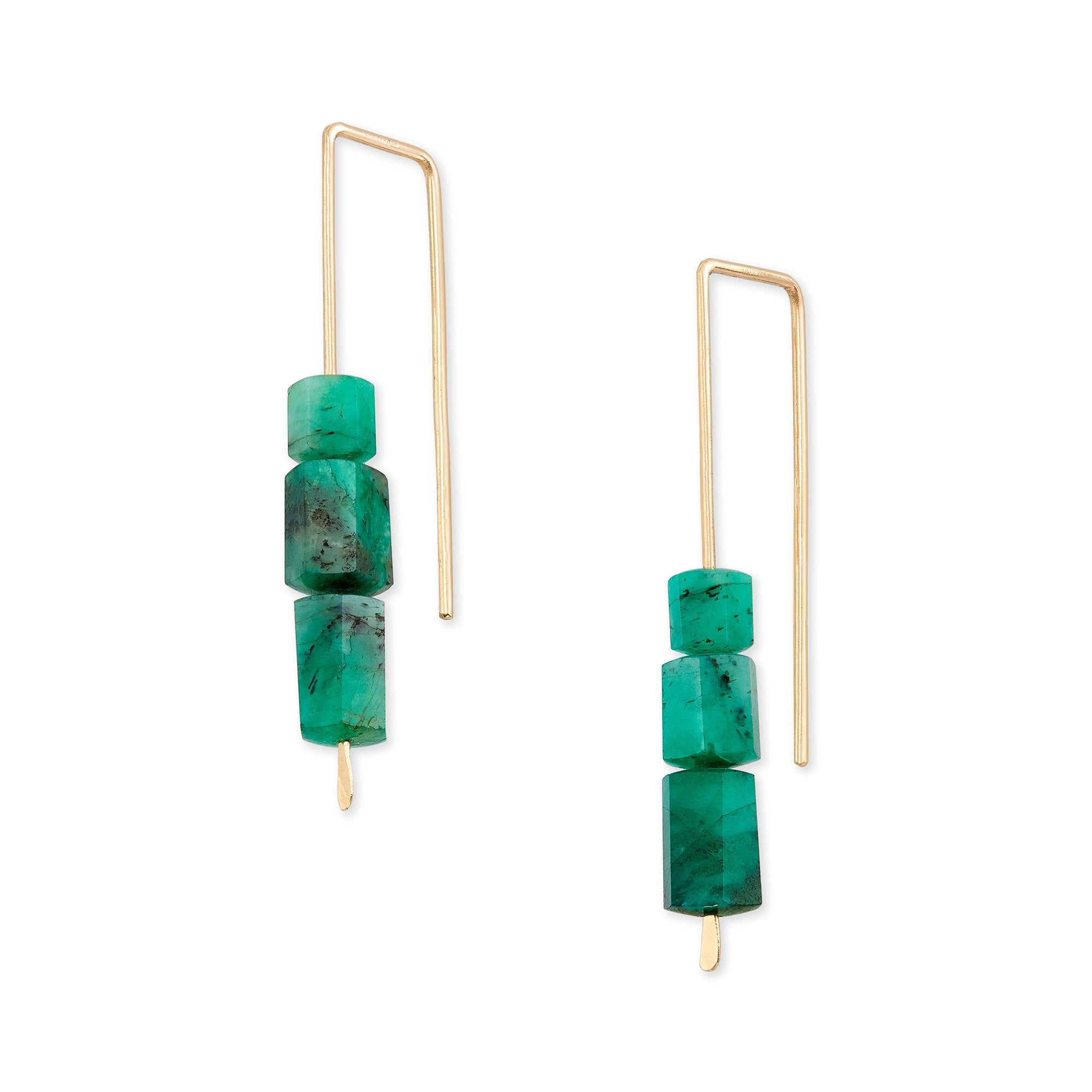 Medium Hook with Emerald Hex Beads