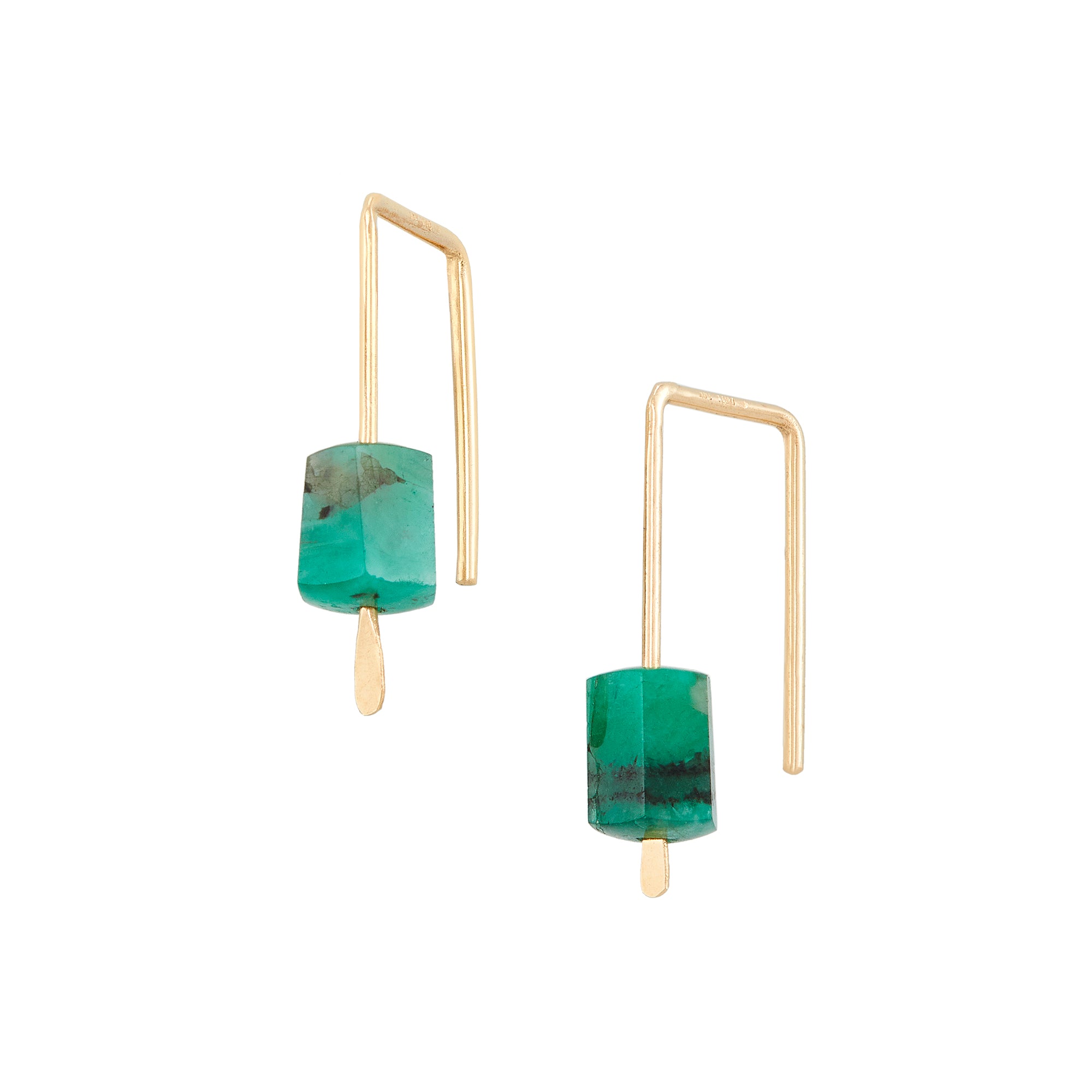 Small Hook with Emerald Hex Bead