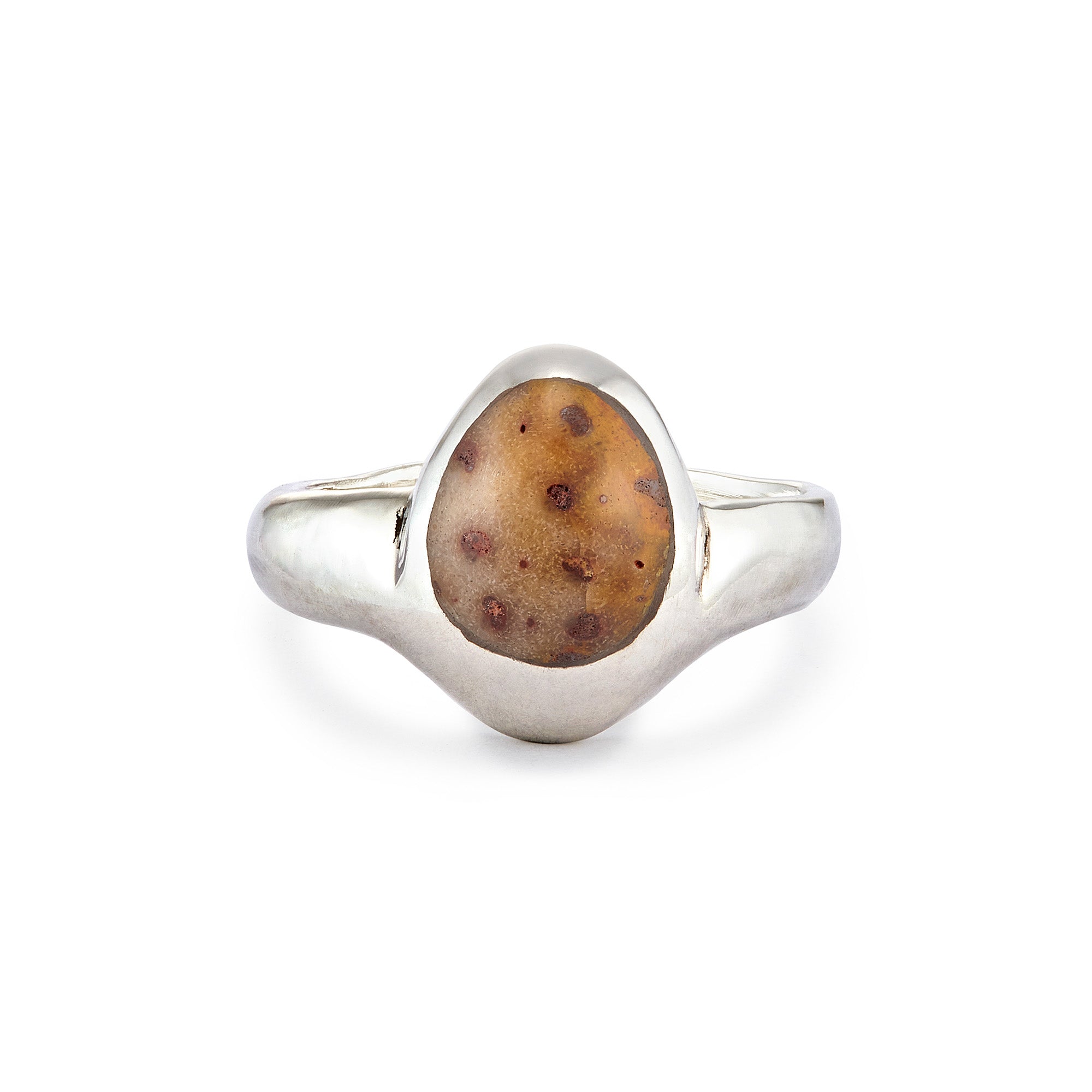 Tejas Lapidary Inlay Button Ring