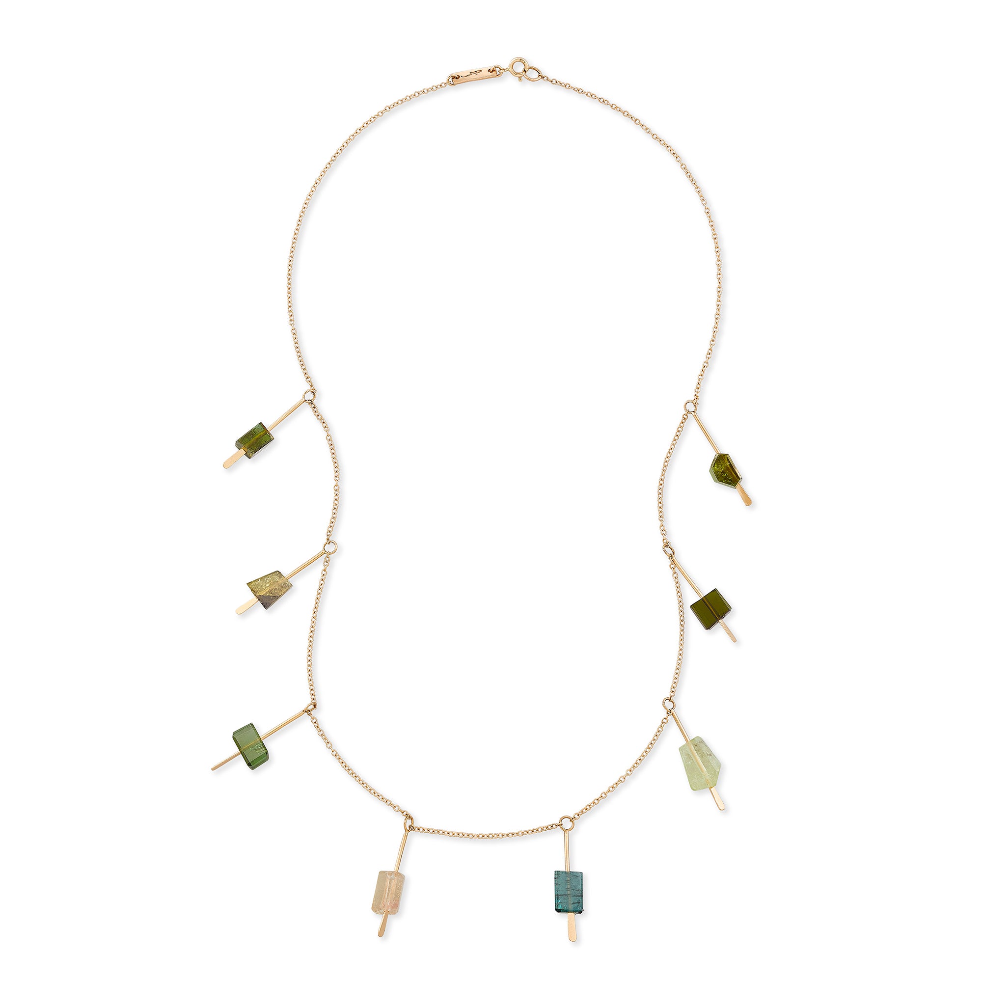 Green Tourmaline Stations Necklace