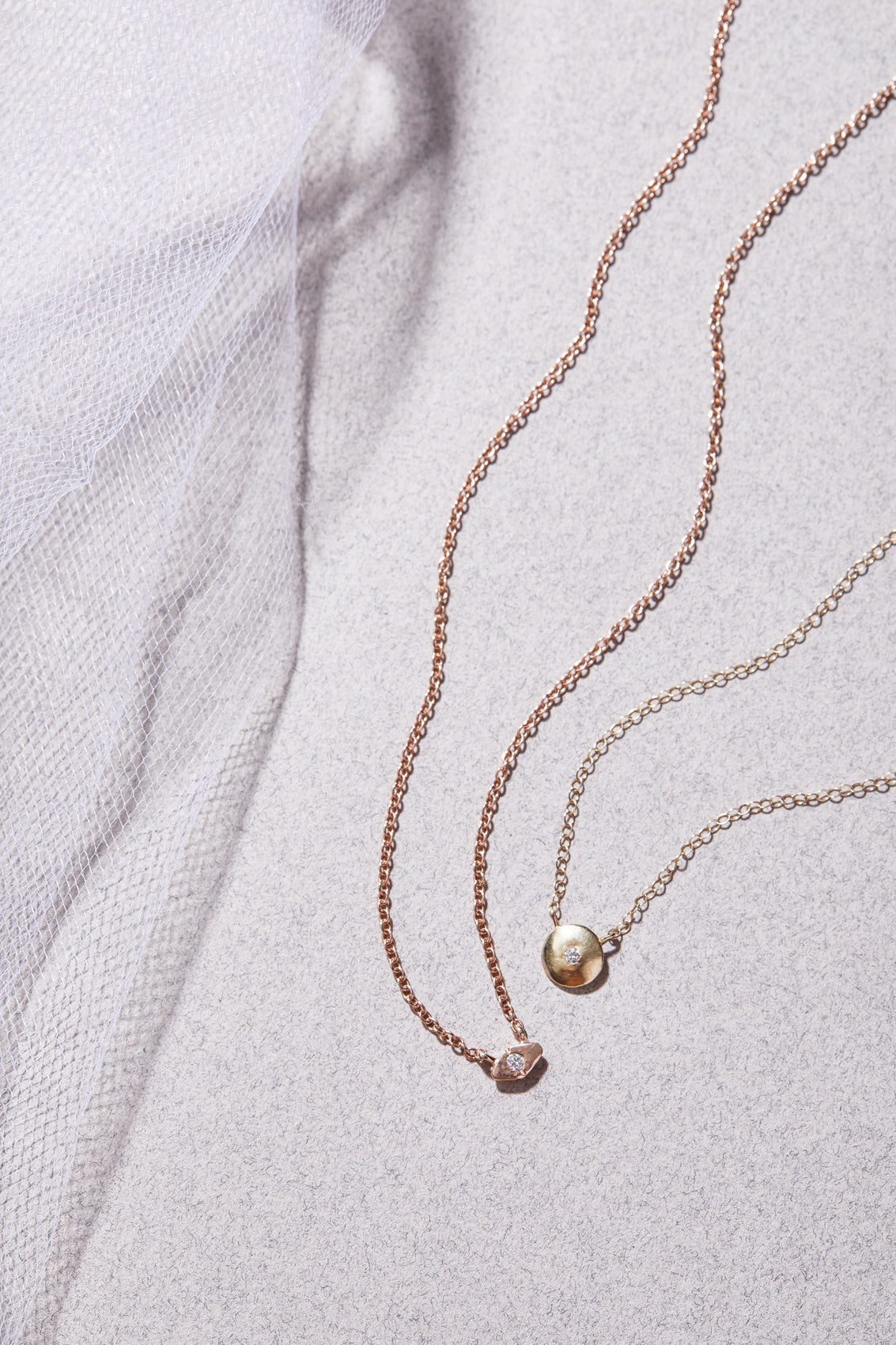 Rose Gold Mini Disc Necklace