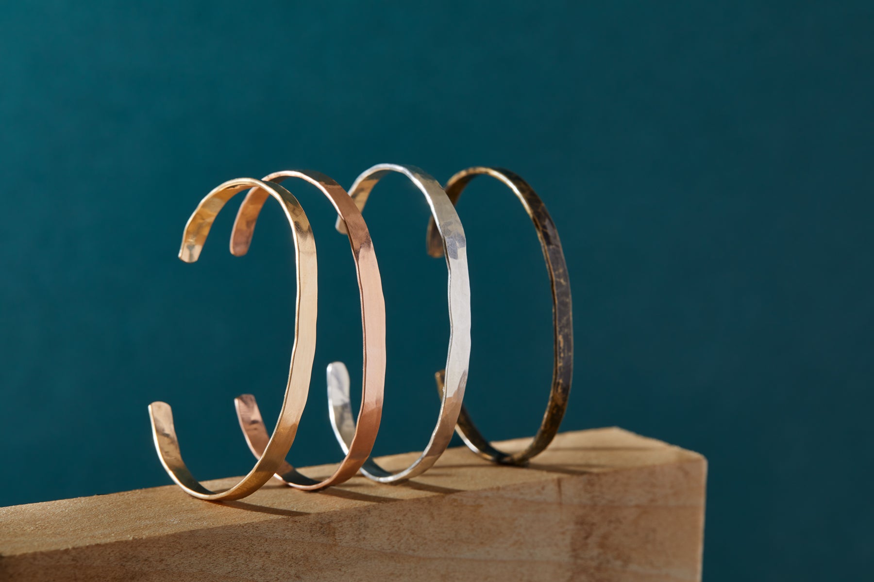 The Mazzo Cuff from the Sorda Collection is a simple forged bracelet with a heavy hammered texture. 