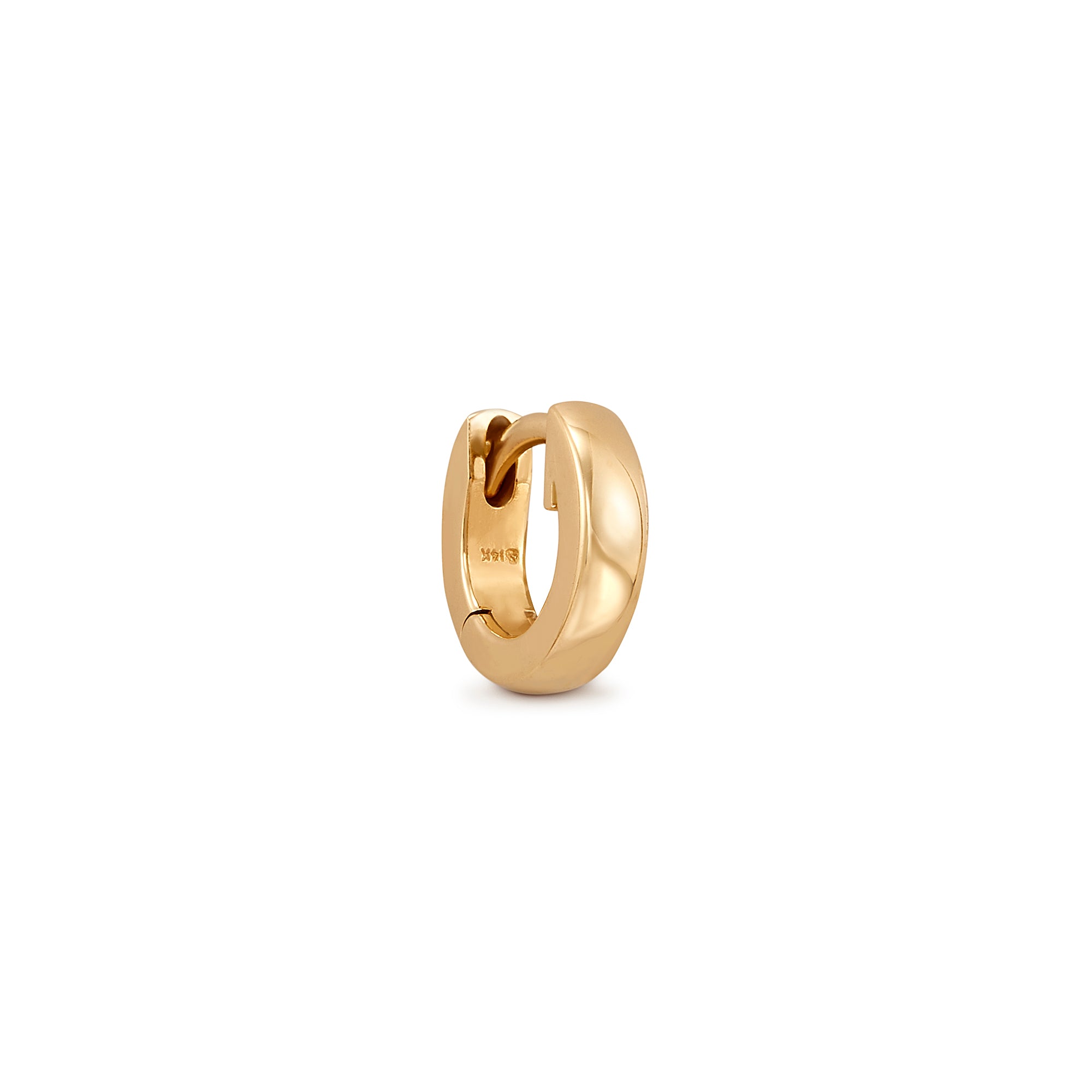The Chubby Hinged Hoop hugs your earlobe while giving you something to notice. This chunky modern hoop is made from 14k gold