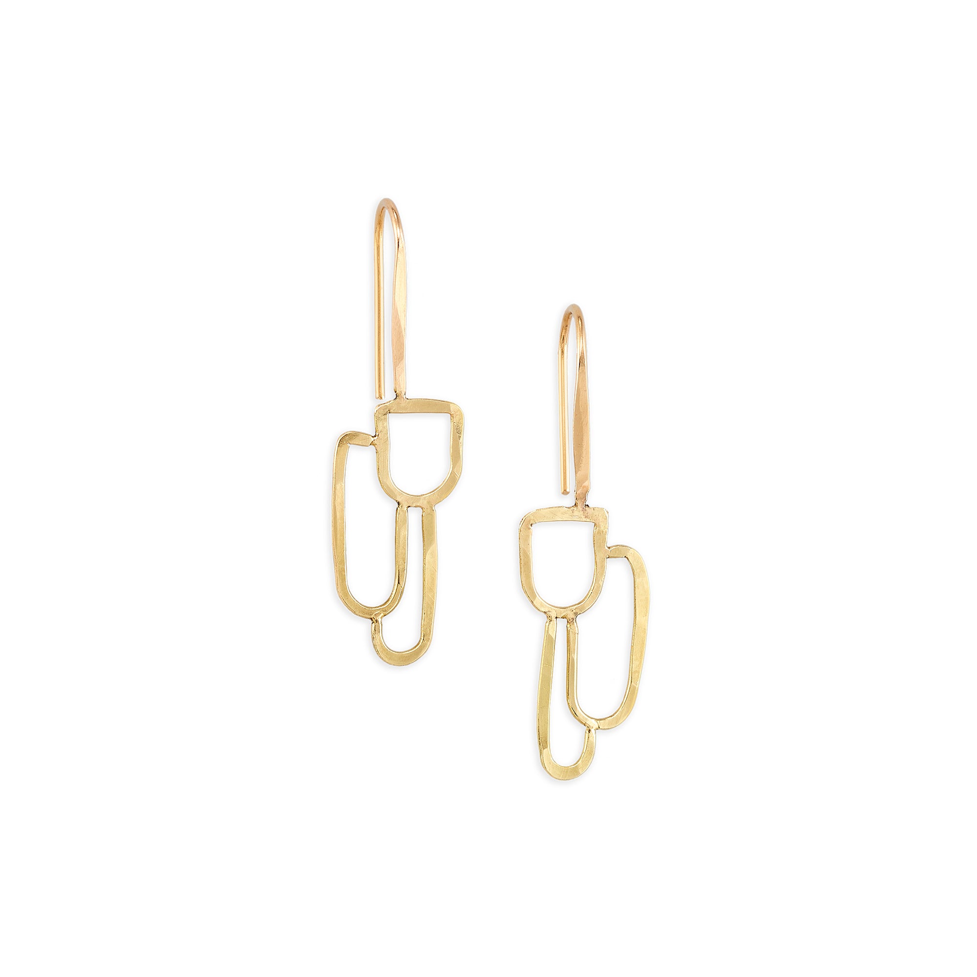 Multiverse Earrings in 14k gold, these delicate hook earrings are part of our Callen Thompson collaboration. 