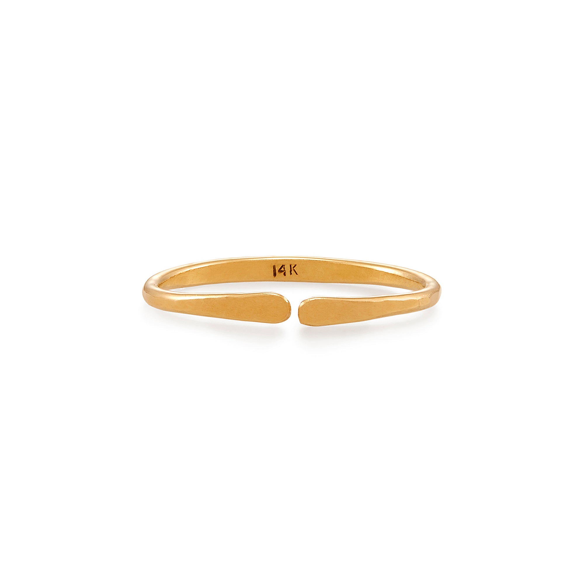 14k gold Open Ring, a simple and delicate hand-forged ring that is perfect for stacking or lovely on its own.