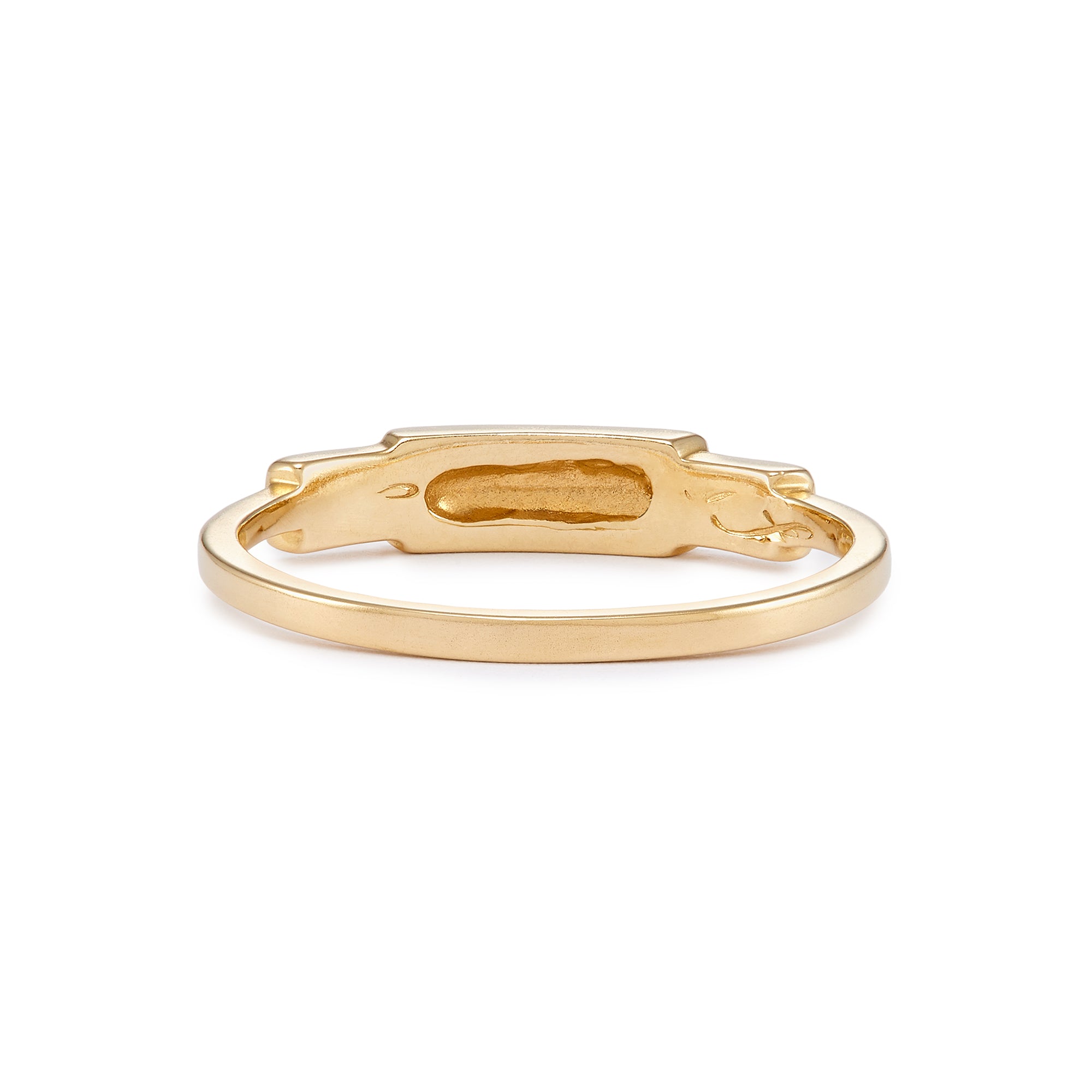 Fresh and modern, the Smooth Stepped Band has a flat brushed finish and a single 0.02 tcw diamond flush set in 14K gold.