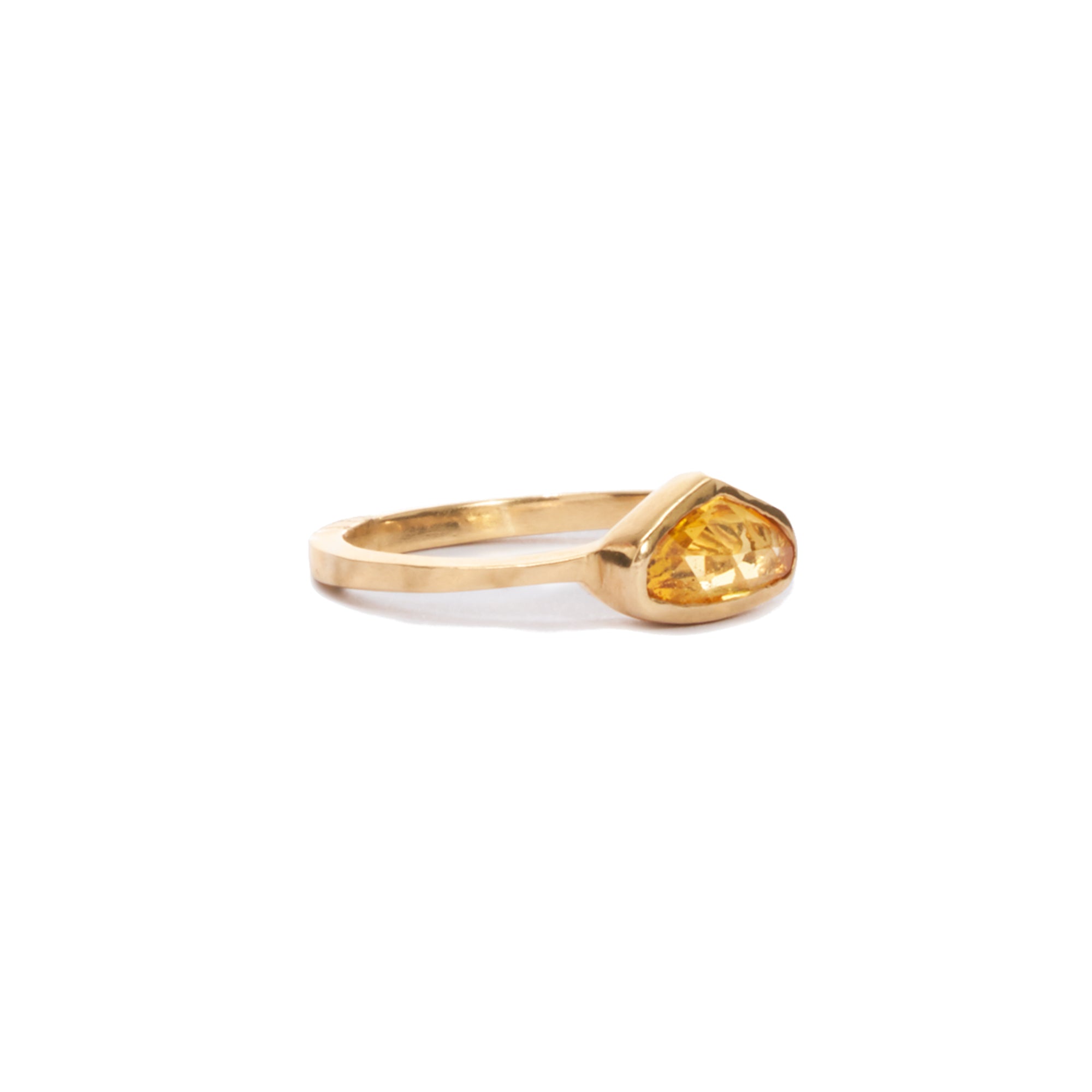 This ONE OF A KIND yellow sapphire ring is perfect as a right-hand ring or an engagement ring for an alternative bride.